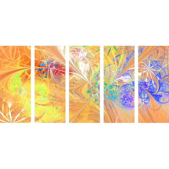 5-dielny obraz abstraktné farby