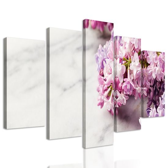 5-dielny obraz jemné jarné kvety