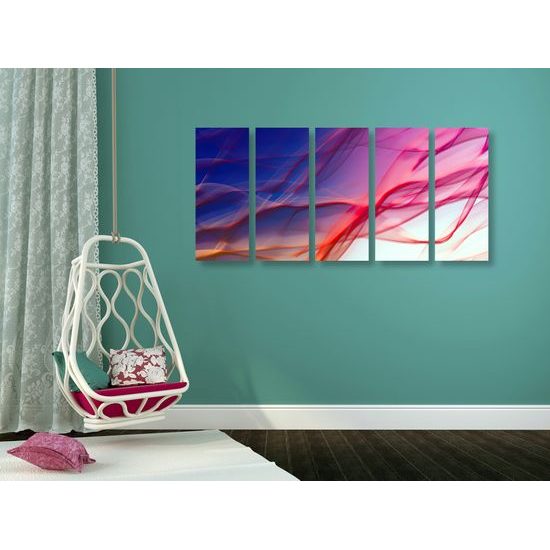 5-dielny obraz abstraktné vzory na farebnom pozadí