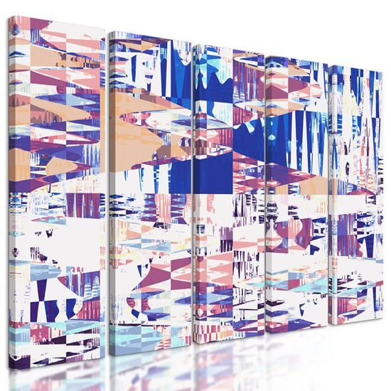 5-dielny obraz abstraktná geometria