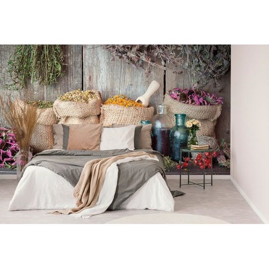 Samolepiaca fototapeta zátišie zo sušených byliniek