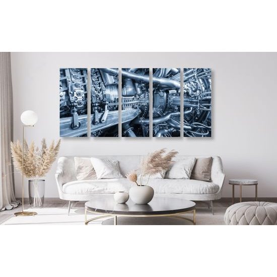 5-dielny obraz dokonale prepracovaný motor turbíny