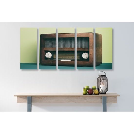 5-dielny obraz staré rádio