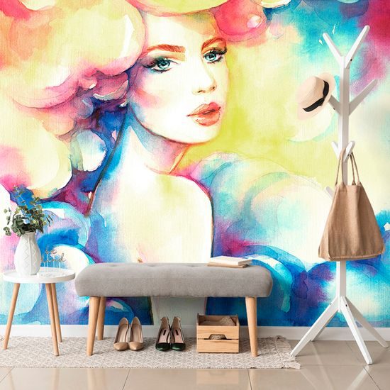 Zaujímavá samolepiaca tapeta šarmantná žena