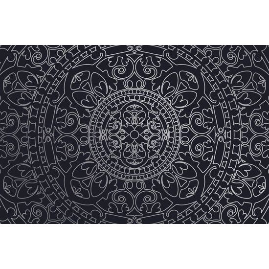 Tapeta čiernobiely luxusný oranament