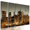 5-dílný obraz noční New York