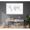 Obraz na korku školní mapa v černobílém provedení