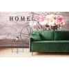 Samolepící tapeta vintage kolo s květinami a nápisem Home