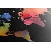 Obraz akvarelová mapa na černém pozadí