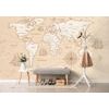 Samolepící tapeta béžová mapa světa pro dobrodruhy