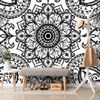 Samolepící tapeta černobílá Mandala