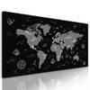 Obraz dobrodružná mapa světa v černobílém provedení