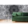 Tapeta Mandala v černobílém provedení
