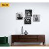 Set obrazů předměty Feng Shui v černobílém provedení