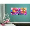 5-dílný obraz pestrobarevné abstraktní květiny