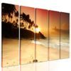5-dílný obraz západ slunce za ostrov