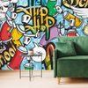 Samolepící tapeta umělecký street art ve světlých barvách