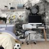 Tapeta stylová kombinace tvarů v černobílém provedení
