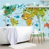 Samolepící tapeta dětská mapa s kreslenými zvířátky