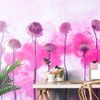 Jedinečná samolepící tapeta květiny v růžovém kouři