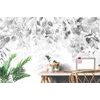 Samolepící tapeta něžné listy v černobílém provedení