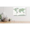 Obraz na korku mapa světa s historickým nádechem v zeleném provedení