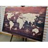 Obraz na korku mapa světa na dřevěném podkladu