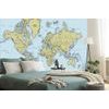 Samolepící tapeta mapa ve žluto-modrém provedení