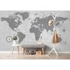 Samolepící tapeta vintage mapa světa v černobílém provedení