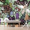 Tapeta moderní street art v zeleném provedení
