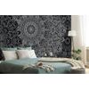 Samolepící tapeta moderní Mandala v černobílém provedení