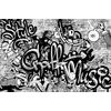 Tapeta stylové graffiti v šedém provedení