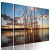 5-dílný obraz západ slunce za jezerem