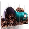 5-dílný obraz zrnka kávy