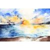 Samolepící tapeta malba západu slunce nad mořem