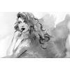 Tapeta černobílý portrét dámy v akvarelovém provedení