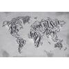 Samolepící tapeta abstraktní mapa celého světa v černobílém provedení