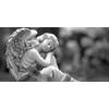 Obraz klidný anděl v černobílém provedení