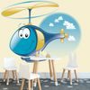 Samolepící tapeta veselá helikoptéra na obloze