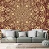 Tapeta bordó luxusní Mandala