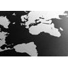 Obraz bílo černá mapa světa