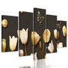 5-dílný obraz zlaté tulipán v elegantním provedení