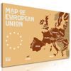 Obraz moderní mapa Evropské unie v hnědém provedení