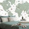 Samolepící tapeta mapa světa s historickým nádechem v zeleném provedení