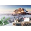 Samolepící fototapeta zimní Krkonoše v objetí mlhy
