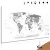 Obraz na korku precizní mapa světa v černobílém provedení