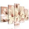 5-dílný obraz půvabná béžová magnolie