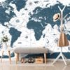 Samolepící tapeta mapa světa s historickým nádechem v modrém provedení