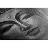 Obraz meditující Buddha v černobílém provedení