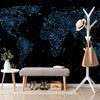 Samolepící tapeta mapa světa na noční obloze